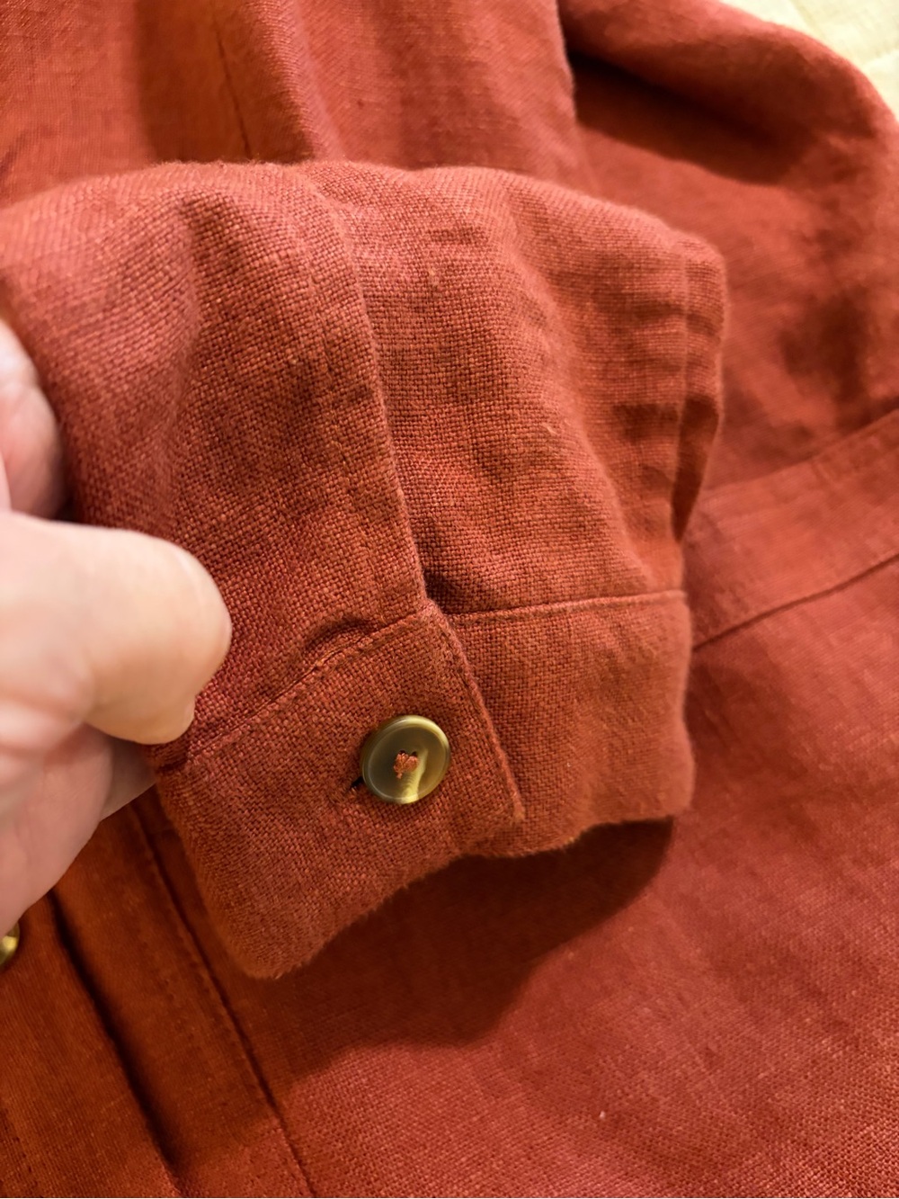 Sezane Will Linen Chestnut Rust Blazer Jacket womens XL - Picture 3 of 10
